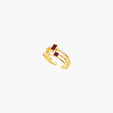 Eternal Glow Open Ring ✦ Red Garnet